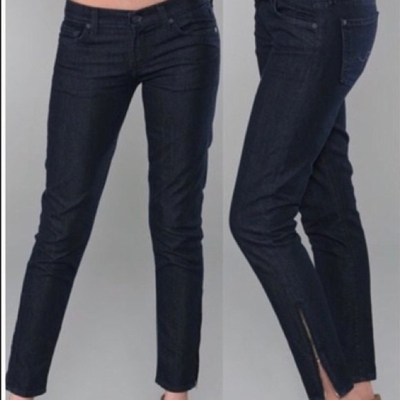 7 For All Mankind Gwenevere Ankle Zip Low Rise Skinny Jean-27 - Picture 1 of 12